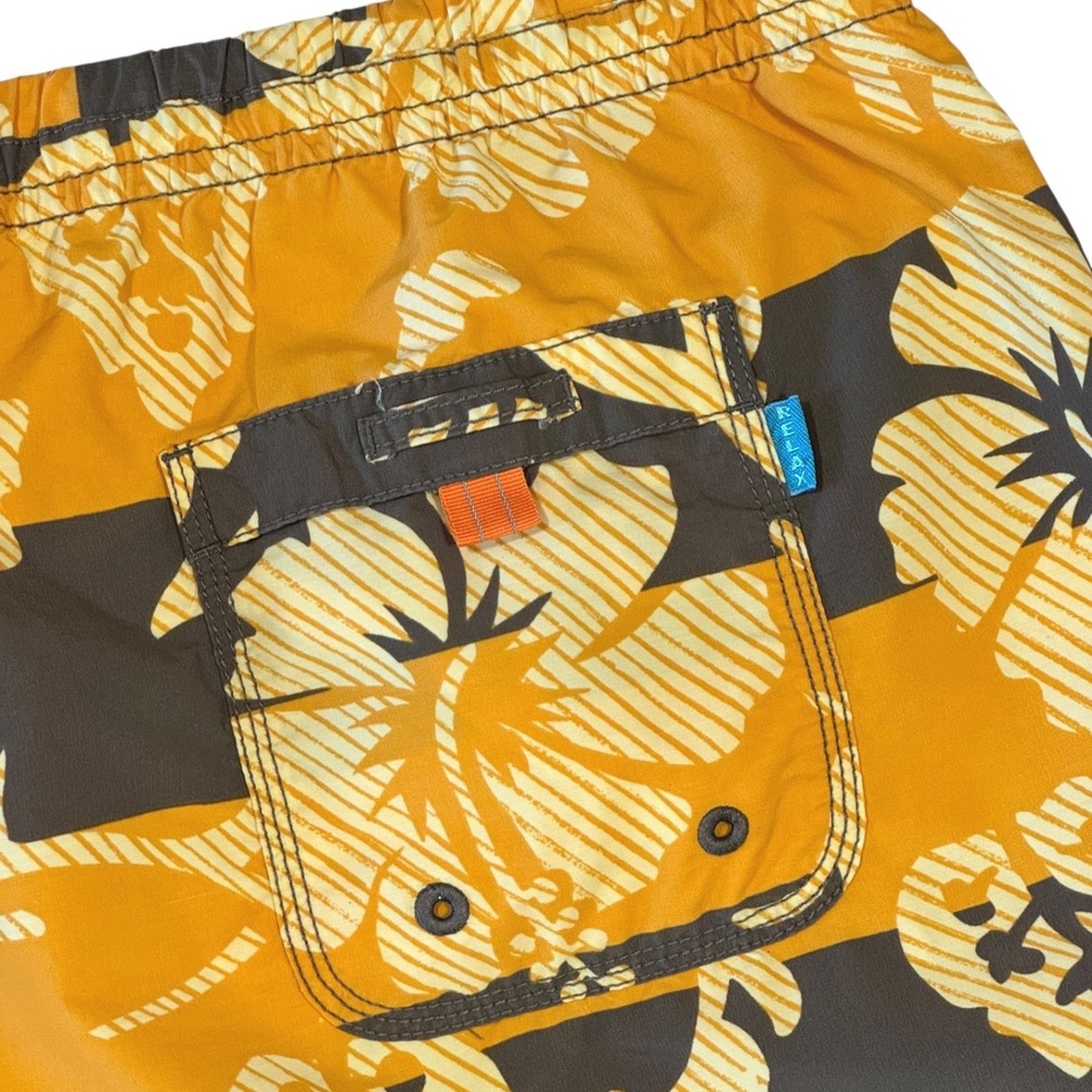 Tommy Bahama Relax Men's Size XXL Yellow Floral Striped Swim Trunks Mesh Lined - Picture 5 of 9